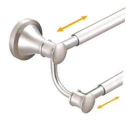 Hoimpro Adjustable Retractable 15-27 Inches Stainless Steel Bathroom Towel Bar, Bathroom Accessories Bath Hotel Double Towel Bar Rod Hanger Wall Mounted Towel Holder Towel Rack, Brushed Nickel