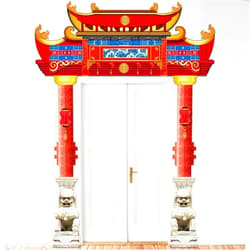 CHUNNIN Chinese New Year Porch Banner 2025 Lunar New Year Door Decorations Spring Festival Themed Party Door Banner Hanging Supplies Chinese Spring Festival Backdrop for Photo Booth Prop Outdoor Supplies