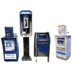 DAZANJA Miniature American Payphone in 1:12 Scale, Mini Vintage Style Phone Booth Model Decoration, Suitable for Collection and Scene Building Mini Living Room Furniture Accessories (4Pcs)