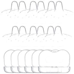Nuanchu 12 Pieces Nipple Shields for Nursing Newborn Breastfeeding 20 mm Nipple Protectors Bulk with Clear Carrying Case Silicone Extender for Protecting Sore, Flat or Inverted