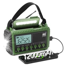 PPLEE Emergency Radio Weather Radio12000mAh, AUTO NOAA Emergency Weather Radio Solar Hand Crank Radio, AM/FM/SW/NOAA Weather Alert Portable Radio, Rechargeable Battery Charger, Flashlight, Reading Lamp, SOS