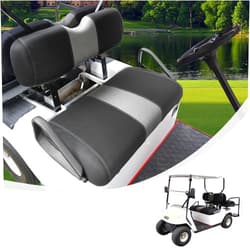 SAMXOMAP 2PCS Golf Cart Seat Covers Washable Breathable Air Mesh Cloth Adjustable Front Seat Cover Fit Like Gloves for EZGO TXT, Black and Gray