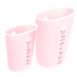 FUNOMOCYA Set of 2 Silicone Measuring Cups 250ml 500ml Graduated Liquid Measuring Jugs Non-stick Easy to Clean for Baking Cooking