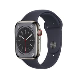 Apple Watch Series 8 (GPS+Cellular, 45mm) - Graphite Stainless Steel Case with Midnight Sport Band, M/L (Renewed)