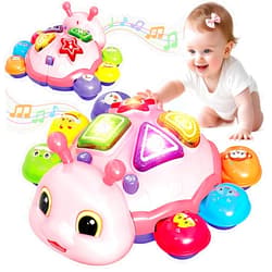 GMAOPHY Baby Crawling Toys for 6-12 Months, Musical Toys for Infants 7 8 9 10 11 Months, Early Learning Educational Toy with Sound, Tummy Time Development Toys, Christmas Birthday Gifts for 1 Year Old, Pink