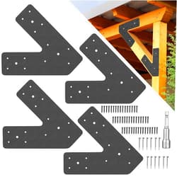 HAWHUV Mdkave V Brackets Heavy Duty,Made of Heavy Duty Metal with a Polished Finish for Repairing Wooden Houses, Furniture, Pergolas, Truss Frames with L Brackets for Wood (V Shape)