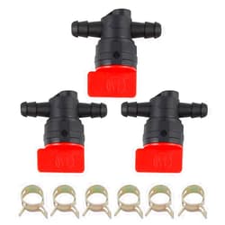 HIPA 494768 698183 Fuel Shut Off Valve 1/4 Inch with Clamp for Murray Toro Lawn Mower Tractor Parts (Pack of 3 pieces)