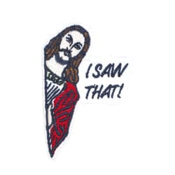 CLOVER INTER I Saw That Jesus Patch Iron on Patches Embroidered Badge Saw On for Jeans, Clothing, Bags, Jackets, Caps