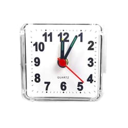 Fuxwlgs Alarm Clock Small Square Crystal Alarm Clock Creative Cute Alarm Clock (Color : White)