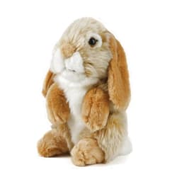 Living Nature Brown Sitting Lop Eared Rabbit Stuffed Animal | Fluffy Rabbit Animal | Soft Toy for Kids | 7 inches