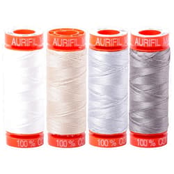 Aurifil (4) 220 YD Spools 50 wt Quilter's Choice Set of Essential Piecing Thread Colors Bundle of 4 Spools