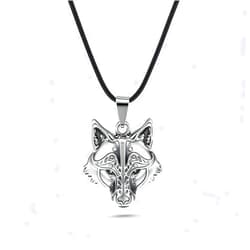Mariiearly Wolf Necklace;Wolfs Head Pendant for Both Men and Women Viking Charm Accessories Viking Stuff Therian Jewelry Gifts