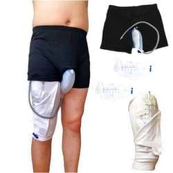 ALisasin Reusable Male Urinal Bag Catheter Leg Bag Holder Pee Bag Portable Wearable Men's Urinal Elastic Waistband Toilet Elastic Waistband Urine Replacement Collector Urine Bag Holder (S)