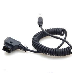 FOTGA 12V D-Tap 2 Pin Male Connector to DC 5.5 * 2.5mm Power Cord Spring Cable for BMCC (Straight Head Plug)
