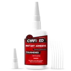 CYAFIXED Toughened Super CA Glue, Professional Grade Cyanoacrylate Instant Adhesive, 2 oz. (56.8 Grams) - CA Glue for Rubber, Leather, Carbon Fiber, Speakers and Seals
