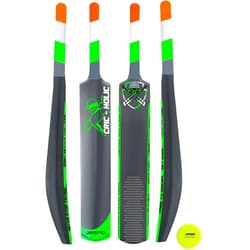 Jaspo CRIC-Holic Senior Plastic Cricket Full Size Bat (34” X 4.5” inch) for All Age Group with Soft Cricket Ball Combo