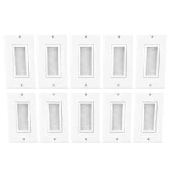 Fosmon 1-Gang Wall Plate (10 Pack), Brush Style Opening Passthrough Low Voltage Cable Plate in-Wall Installation for Speaker Wires, Coaxial Cables, HDMI Cables, or Network/Phone Cables