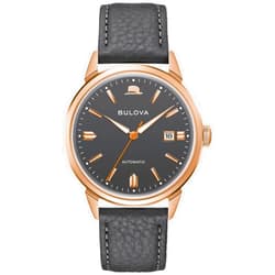 Bulova Men's Frank Sinatra 'Summer Wind' 3-Hand Date Automatic with Textured Leather Strap