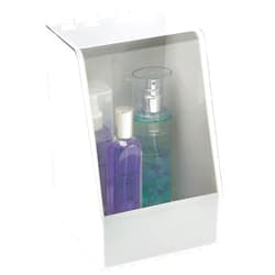 mDesign Bathroom Vanity Countertop Dust-Free Storage Cosmetic Organizer Box with Hinged Lid for Makeup, Beauty, Hair, Nail Supplies - Light Gray/Clear