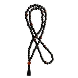Generic Komboskoini Christian Prayer Rope Orthodox Chotki Necklace 100 Wooden Beads Knots Black