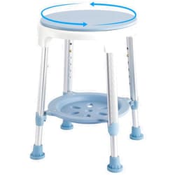 KSITEX Shower Chair Stool for Inside Shower, Small Corner Plastic Stool for Shower 300 Lb,360° Swivel Bath Shower Seat for Seniors Adults Sitting, Adjustable Bathtub Stool with Storage Tray
