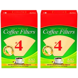 Melitta Generic Coffee Filters #4, Natural Brown, 2 Pack of 100 Filters, TRTA11