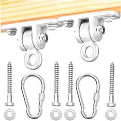 Jungle Gym Kingdom Swing Set Hangers - 2 Heavy Duty Brackets with Locking Snap Hooks for Porch, Patio, Playground - Indoor/Outdoor Hardware & Accessories
