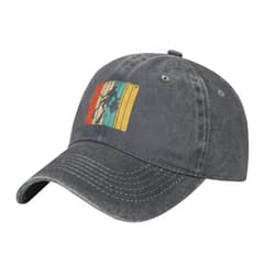 HFVXKOLU Vintage Style Spearfishing Unisex Cowboy Hat Baseball Caps Adjustable Denim Casquette Cap Hip Hop Flat Bill Hats Black