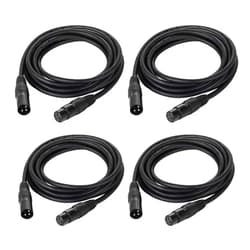 Eyeshot 10ft / 3.04m DMX Cable, 4 Packs 3 Pin DMX Cables DMX Wires, DMX512 XLR Male to Female Stage Light Signal Cable with Metal Connectors, Connection for Stage & DJ Lighting fixtures