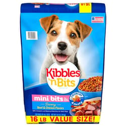 Kibbles 'N Bits Small Breed Mini Bits Savory Beef & Chicken Flavors Dog Food, 16-Pound(Pack of 1)