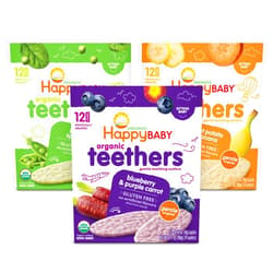 Happy Baby Organics Teether, 3 Flavor Variety Pack, 12 Count (Pack of 3)
