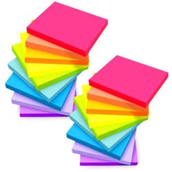 YEECOK (18 Pack) Sticky Notes 3x3, Self-Stick Pads Bright Colors Sticky Note, Recyclable, Easy to Post for Home, Office, Notebook