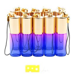 Newzoll Glass Roller Bottles, 5ml Mini Rose Blue Gradient Roll On Bottles, Empty Sample Vial Bottles Containers for Essential Oil Perfumes Lip Balms, Pack of 10