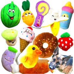 Jalousie 12 Pack Plush Animal Dog Toy Dog Squeaky Toys Cute Pet Plush Toys Stuffed Puppy Chew Toys for Small Medium Dog Puppy Pets - Bulk Dog Toys (12 Pack Cute)