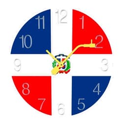 Generic Dominican Republic Flag Vintage Record Clock Novelty Wall Decorative Hanging Silence Clocks Funny Printed 40 * 40cm