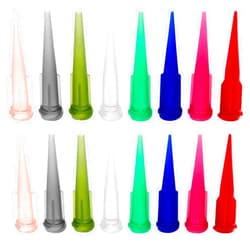 Treela 160 Pieces 8 Size Plastic Tapered Pinhead Blunt Syringe Tips Adhesive Dispensing Plastic Glue Tips for Oil or Glue Applicator