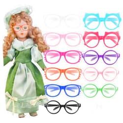 Weewooday 12 Pairs Doll Glasses Dress up Glasses Doll Eyeglasses Mini Dolls Costume Accessories for 18 Inches Dolls, Random Colors