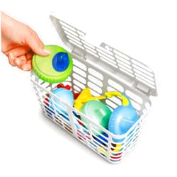 Prince Lionheart Made in USA High Capacity Dishwasher Basket for Toddler Items - Storage Basket For Toddler Bottle Parts and Accessories, 100% Recycled BPA Free Plastic Dishwasher Basket