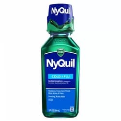 Vicks NyQuil, Nighttime Cold & Flu Symptom Relief, Relives Aches, Fever, Sore Throat, Sneezing, Runny Nose, Cough, 12 Fl Oz, Original Flavor