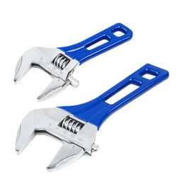 Hamind Adjustable Wrench, Wide Jaw Opening Plumbing Wrench, CR-V Steel, Metric Scale Marked, Ergonomic Grip