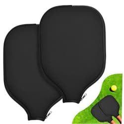XINGUANG 2 Pcs Pickleball Paddle Covers, Universal Case Size - 8.6 x 12.2 inches Zippered Racket Sleeve, Durable Neoprene Paddle Cover, Paddle Storage Bag for Most USAPA Standard (Black) (Black)