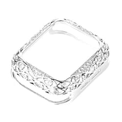 DASEB For Apple Watch Luxury Women Metal Carved Cover 38mm 40mm 42mm 44mm 41mm 45mm Protector Case 7/SE/6/5/4/3/2/1 Diamond Watch Case
