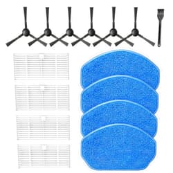 Lacvik BR151 Robot Vacuum Replacement Parts for iMartine BR151, for XIEBro Life BR151, for MAMNV/ZCWA/ONSON/MANVN/ZC was BR151, for Kilgone G20, for MANVINS G20, 4 Filters, 4 Mop Pads, 6 Side Brush