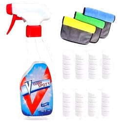 Jialansm Multifunctional Solid Effervescent Tablets, Deep Cleaning In Bathrooms And Kitchens Tablets, Portable Cleaning In Plastic Water Bottles Tablets (Basic set + Cleaning Cloth)