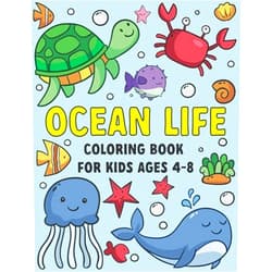 Smart Panda Press OCEAN LIFE Coloring Book for Kids Ages 4-8: Fun Undersea Animals Coloring Book for Kids, Meet Cute Sea Creatures