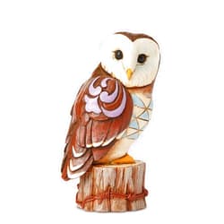 Enesco Jim Shore Heartwood Creek Owl on Tree Stump Miniature Figurine, 3.5 Inch, Multicolor