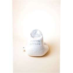 Fuzzy Feeder Our Cotton Fuzzy Feeder Bottle Holder with Slogan for Self Feeding - Velcro Closure System for Secure and Adjustable Fit - Adorable Baby Friend for Feeding and Playtime (Poppin Bottles)