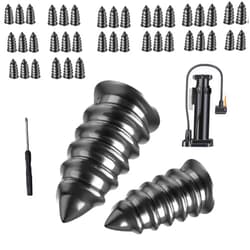 SC.WABE with 20 Large and 20 Small Plugs,Tools, and Inflator - Fix a Flat,Repair Bike Tires - Tire Plug Repair Kit Complete Tire Repair Kit for Bike and Car