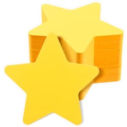 MixTeach 200 Pcs Gold Star Cutouts 4 Inch Paper Star Shapes Die Cut Yellow Double Sided Paper Star Classroom Decoration for Bulletin Board DIY Kids School Craft Projects Party Wall Decoration