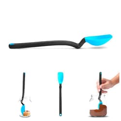 Dreamfarm Mini Supoon | Non-Stick Silicone Sit Up Scraping & Cooking Spoon with Measuring Lines | Dreamfarm Blue